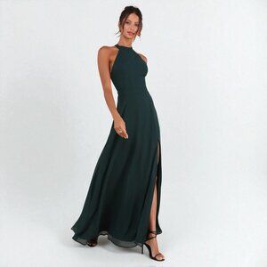 Lulu's Dark Green Maxi Dress